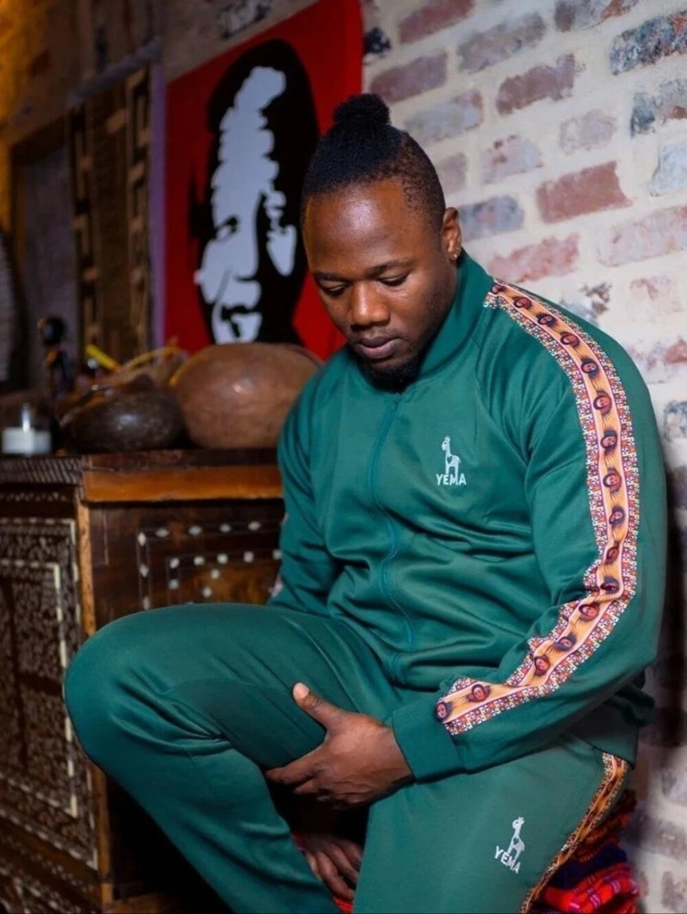 YEMA Classic Track Jacket Addis‎ Green Ethiopian Heritage Streetwear Size Small